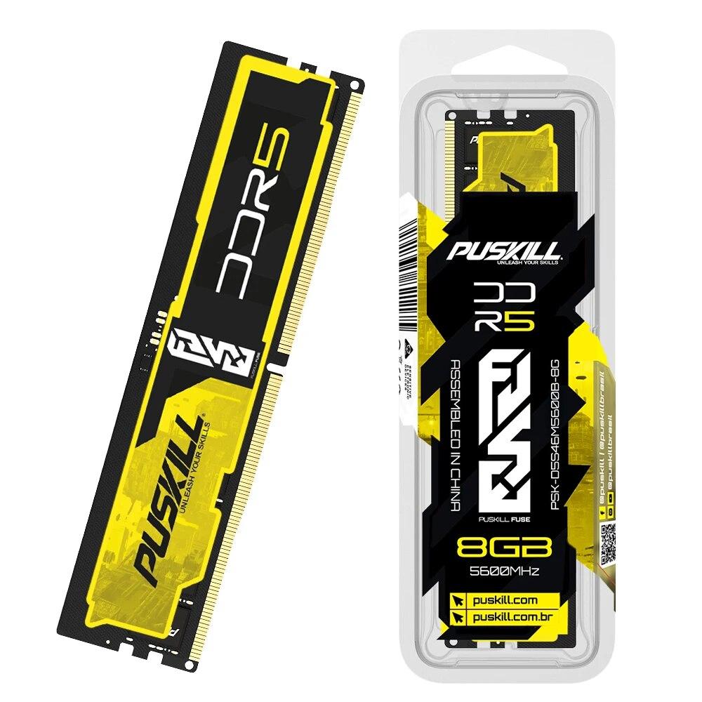 PUSKILL FUSE DDR5 Memoria RAM 32GB 16GB 8GB 1.1V 4800MHz 5600MHz PC5 288-PIN Desktop UDIMM Memória Memory