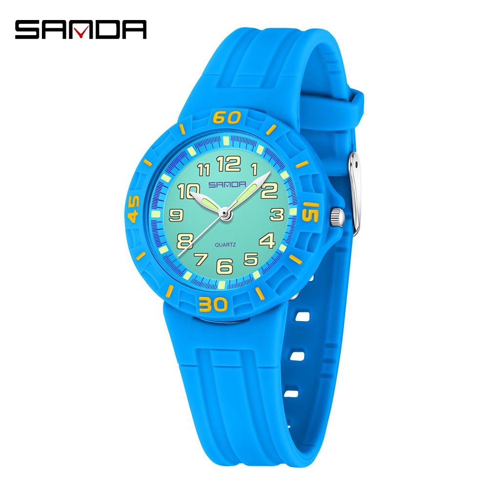 Sanda 6386 sport waterproof men's watch for both men and women, new quartz minimalist watch for students, silicone strap