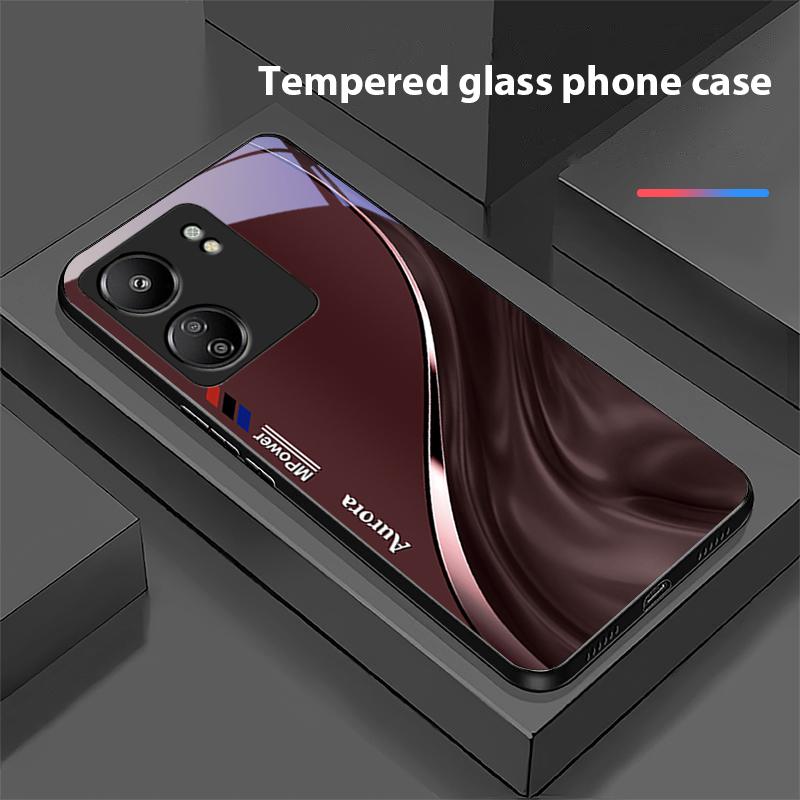 Vattenflödesmönster För Xiaomi Redmi 13C Note13 12 Pro Plus 5G Note 9 13T Pro POCO X6 F5 F6 Svart Härdat Glas Telefonskal