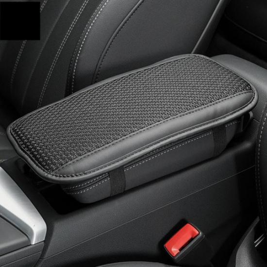 Car Accessories Armrest Cushion Cover Center Console Box Pad Black PU Leather