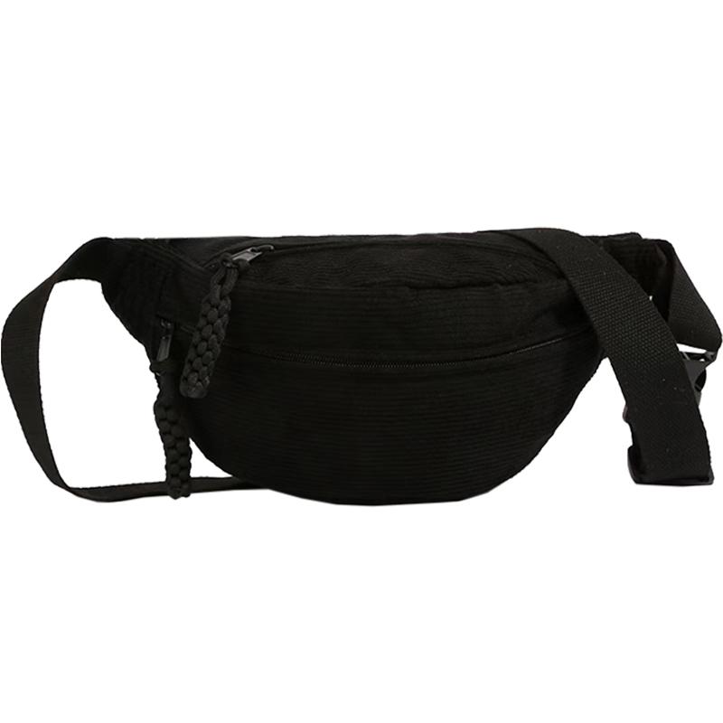 Adjustable Wide Strap Canvas Fanny Pack Multi Zipper Pockets, Large Crossbody Waist Bag for Women Travel Daily Outdoor Walks
