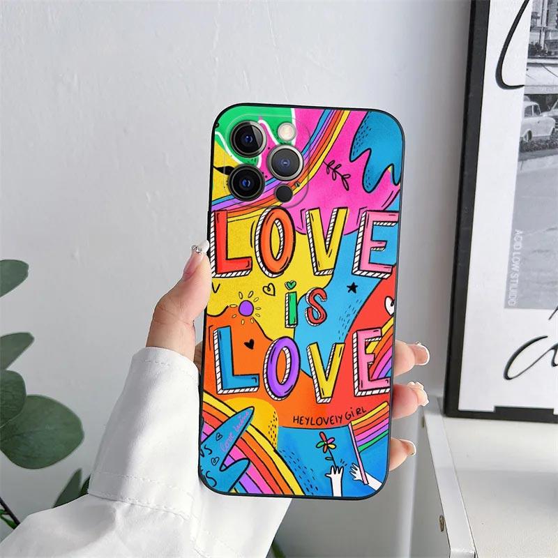 Gay Pride Flag Lesbians LGBT Phone Case for iPhone 11 15 Pro Max Case Coque 14 Plus 13 Pro 12 X XS XR 7 8 SE 2020 TPU Soft Cover