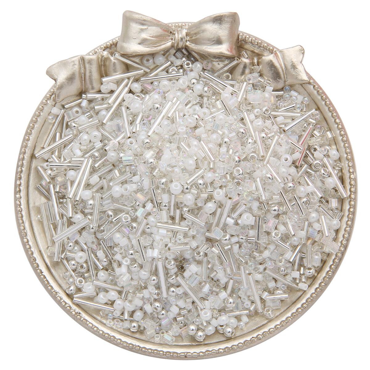 

20 г/пакет 1,5-4,5 мм японский бисер смешанные круглые стеклянные бусины Delica смешанные цвета и размеры стеклянная трубка-стеклярус для аксессуаров одежды белый