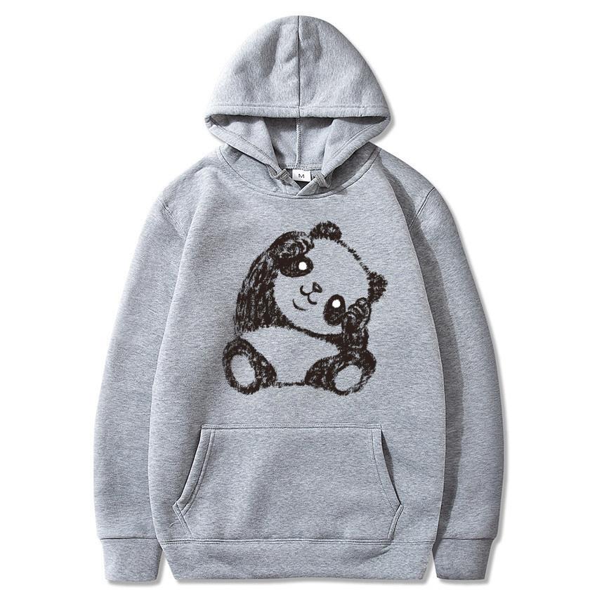 Autumn and winter Panda cartoon printed hoodie classic style college style men's and women's pullovers daily warm hoodie