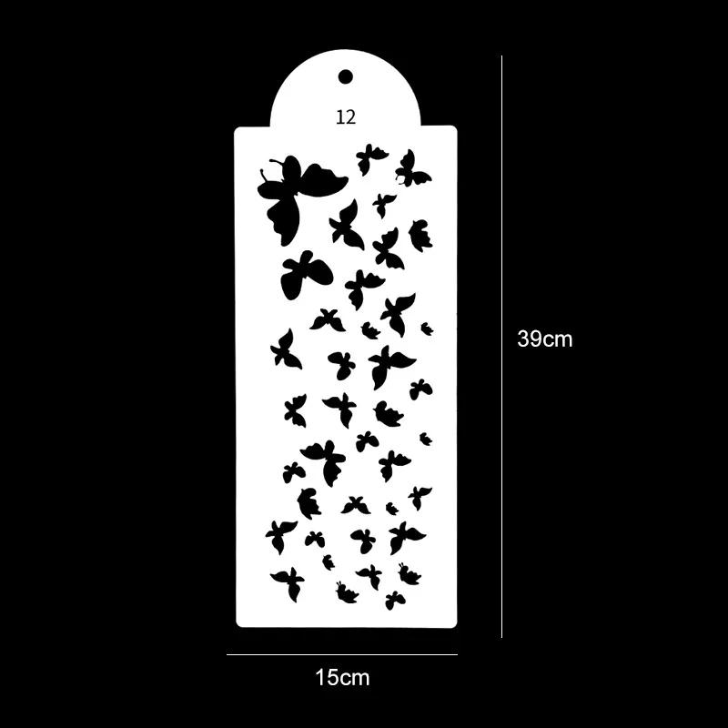 Kek Sprey Şablonu Plastik Dekorasyon Aletleri Hamur Kalıbı Kurabiye Damgası Tatlılar İçin Kabartma Aleti Boyama Çizim Şablonu