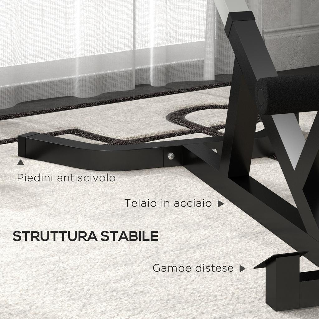 Height-Adjustable Roman Chair with Thick Padding. Made of Steel and PU. 126x70x67-84cm. Black