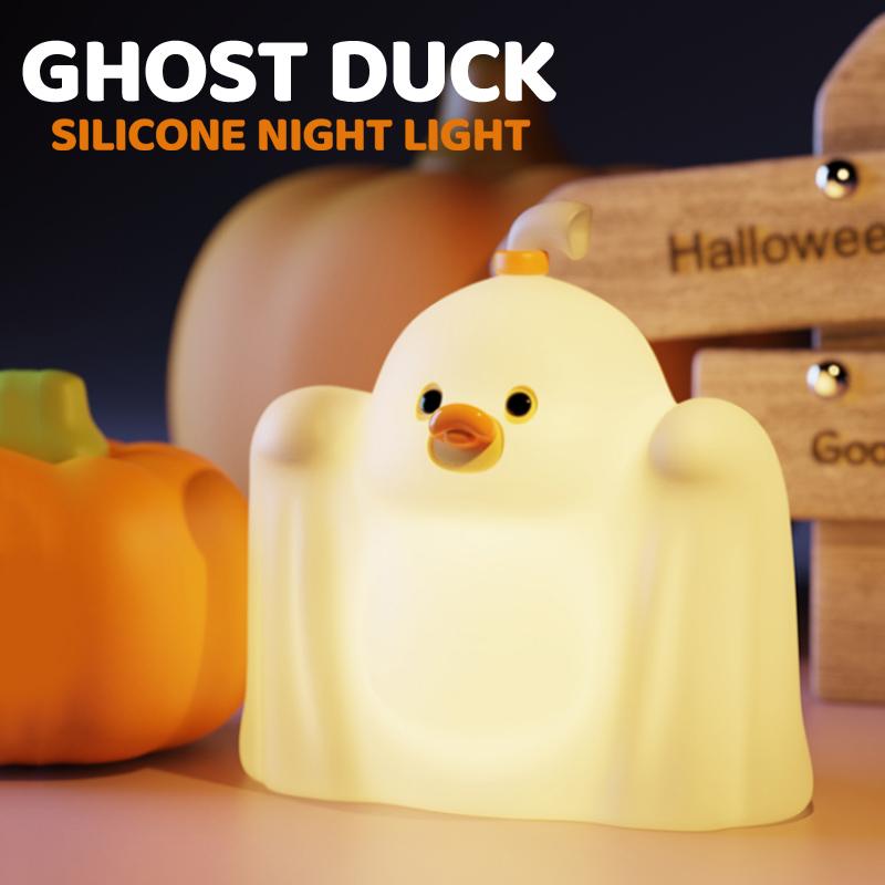 

Silicone Soft Ghost Duck Night Light USB Rechargeable Touch Control Dimmable Bedside Lamp for Nursery Kids Babies Gift Decor