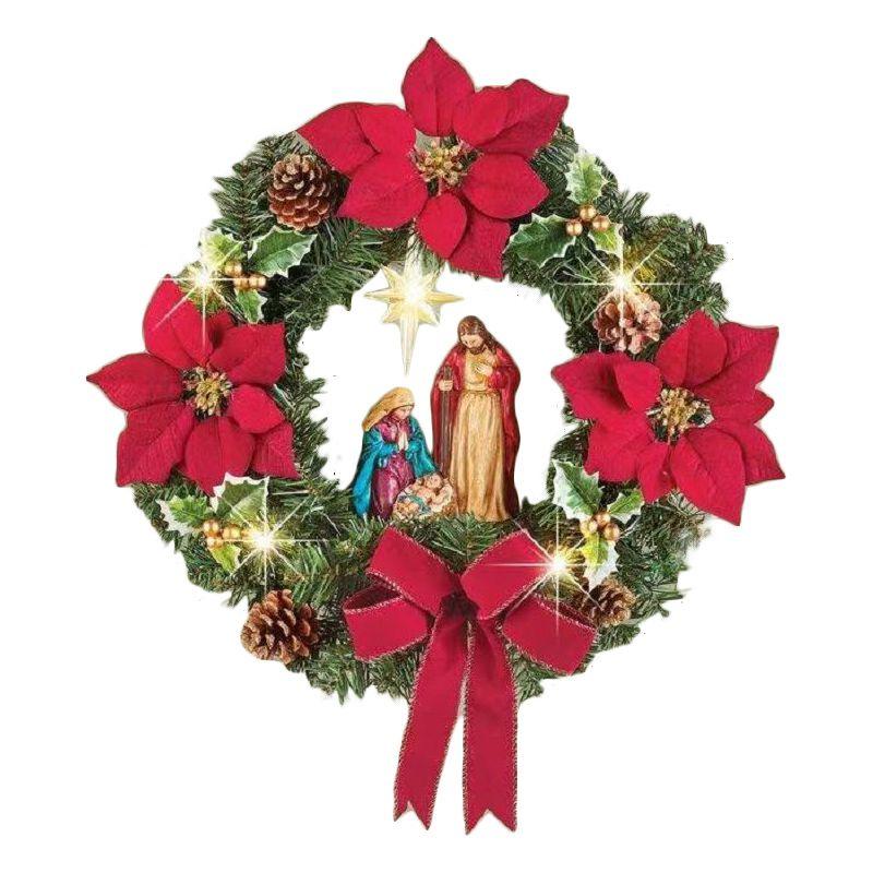 Christmas Exquisite New Garland Hanging Wreath Door Indoor Outdoor Tree Xmas