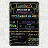 Kindergarten First Day of School Metal Tin Sign Waterproof Iron Wall Hanging  LandonS Kindergarten with Date Name Teache