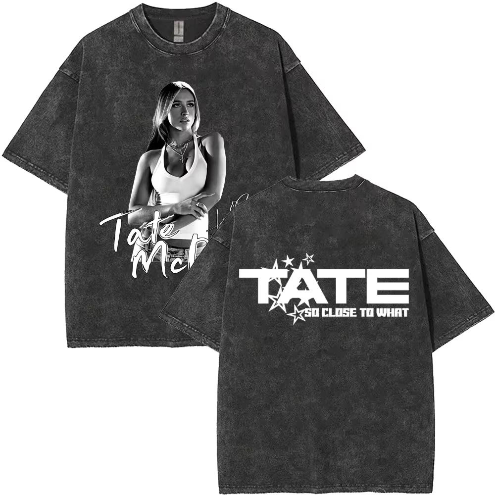 Tate McRae So Close To What I Think You Know What This Is Vintage Washed T Shirt Mens Women Miss Possessive Tour Tshirts