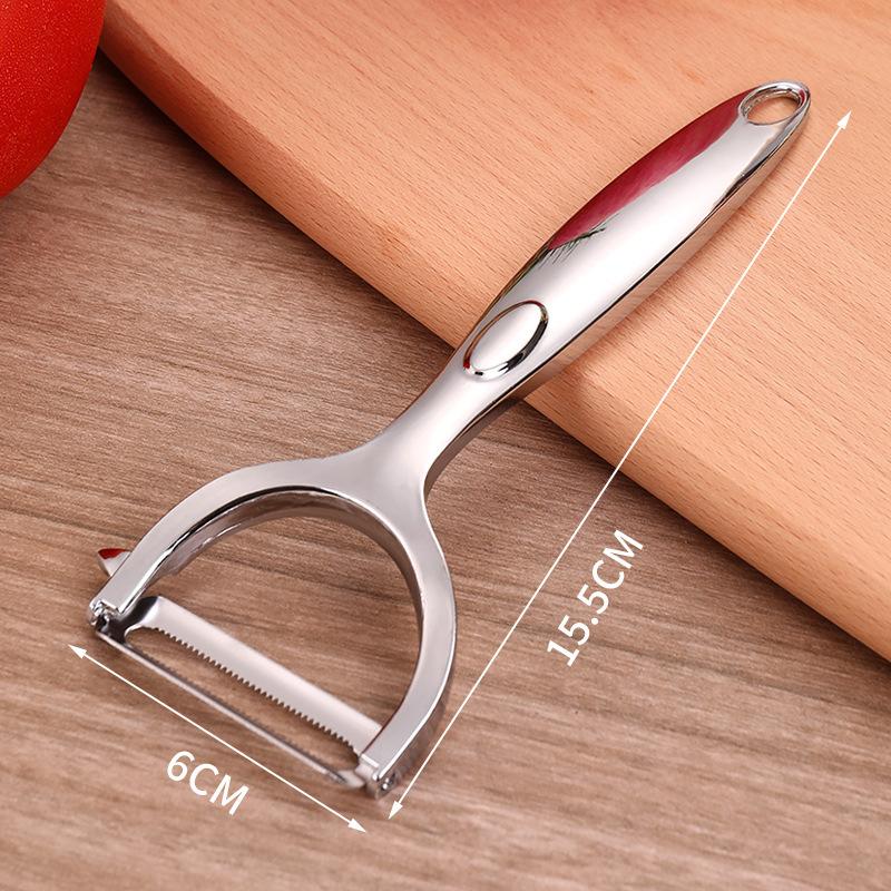 Multi-functional Peeler, Scraper, Grater, Stainless Steel Household Double-head Planer, Zinc Alloy Fruit Peeler