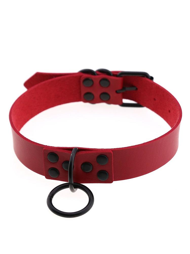 Gothic Harness Women Collar Chain Choker Sexy PU Leather Chain Pendant Collar Choker Necklace Cosplay Accessories for Couples