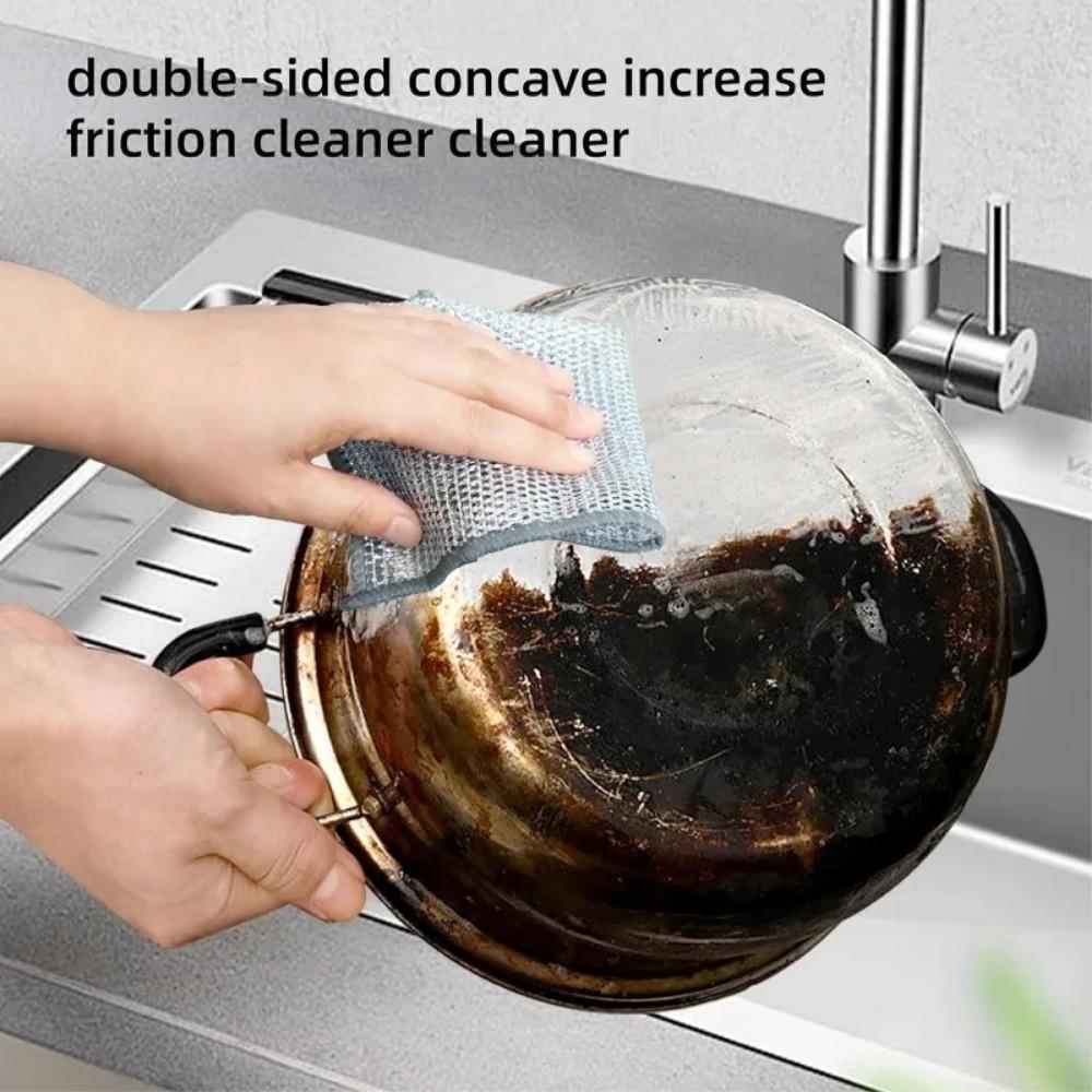 20CM Magic Cleaning Cloth Thickened Double -sided Metal Steel Wire Rags Kitchen Pot Dish Pan Washdishing Cloths Towel Clean Tool