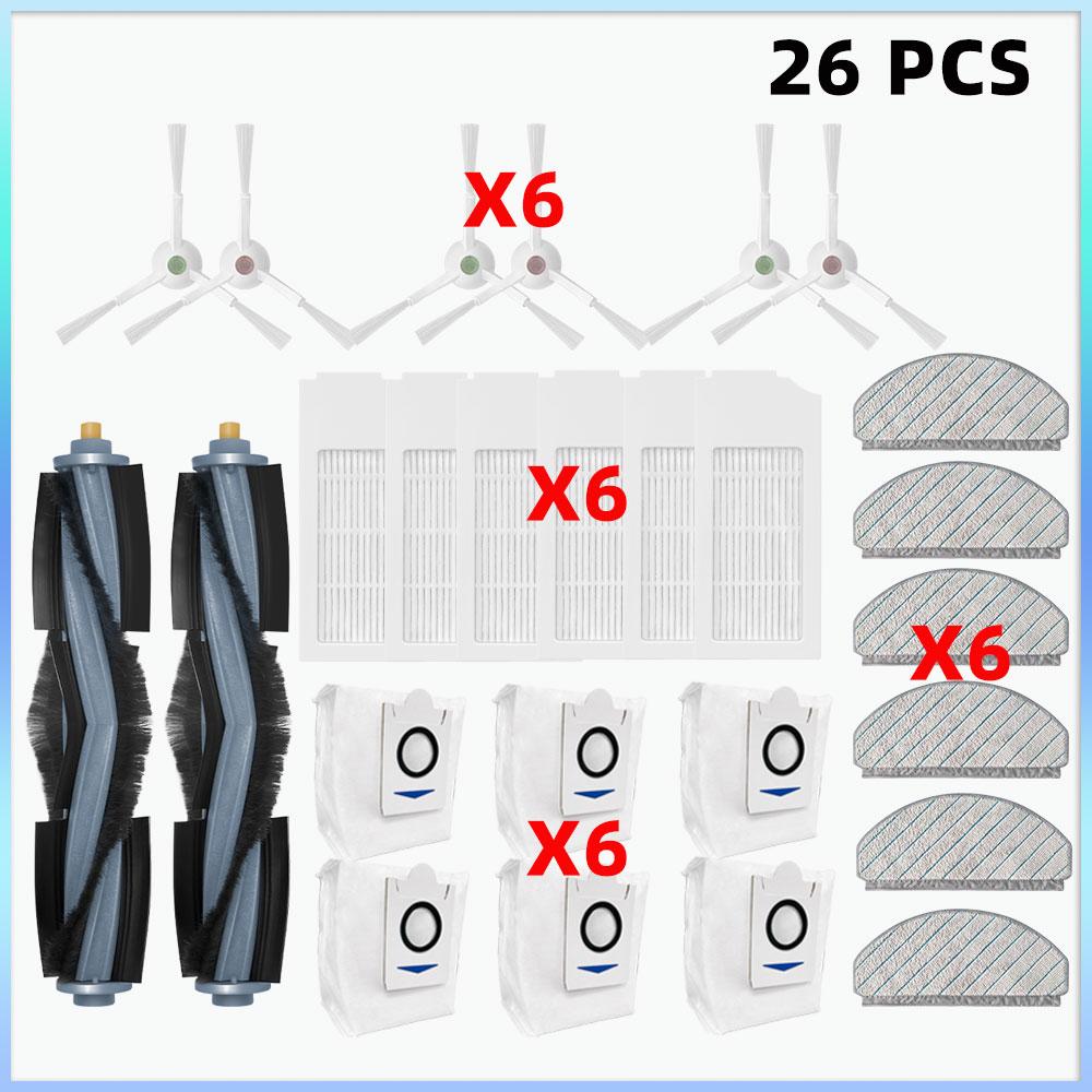 Kompatibel für ECOVACS T10 PLUS / X1 PLUS Ersatzteile Zubehör Hauptbürste Seitenbürsten Filter Wischmopp Staubbeutel Zubehör