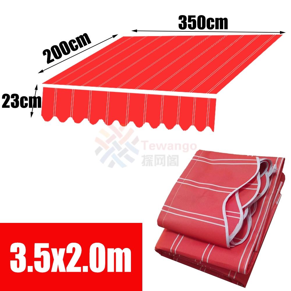 Tewango Orange +White Strip Blind Replacement Awning Top Sunshade Canvas Striped Polyester with UV Coating 10x8ft 350x250cm