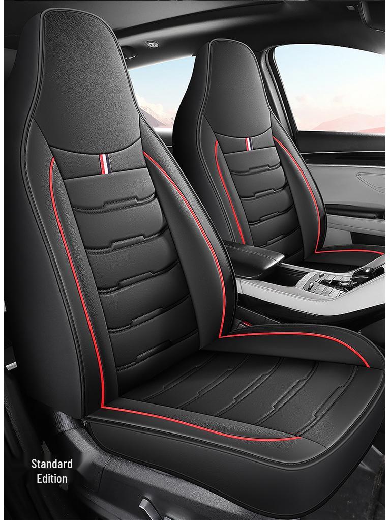 Universal Full Leather Sport Car Seat Cushion Cover - All-Season Fit