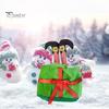 Christmas Hat Cartoon Fake Leg Gift Box Shape Bow Decor Photo Prop Headdress Thick Winter Hat Holiday Gift Headwear Festival Costume Prop