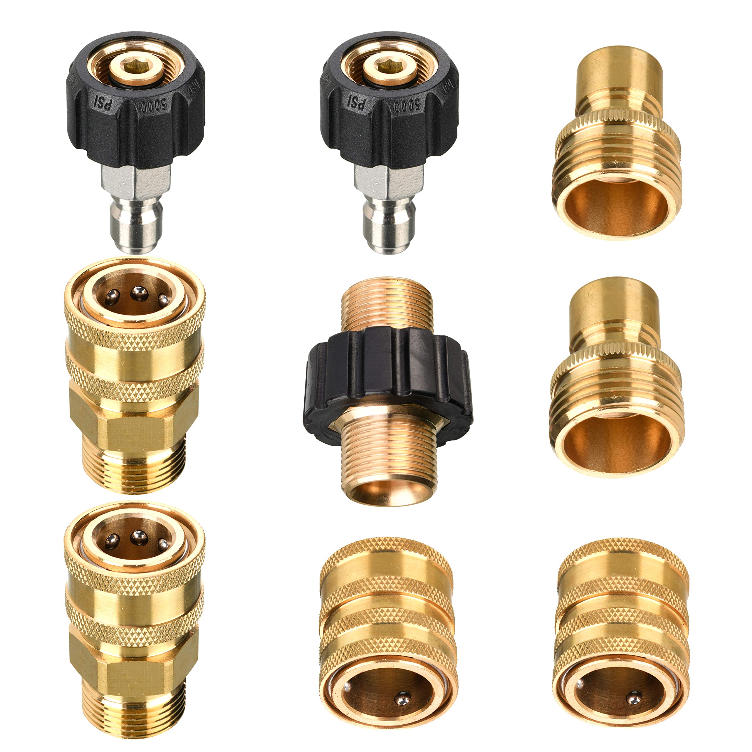 

Tool Daily Pressure Washer M22 to 3/8 Quick Connect 3/4 to Quick Release M22 Male Hose Adapter, 9-Pack