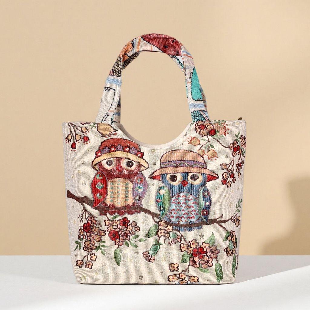 Ethnic Style Handheld Fabric Bag With Embroidery And Multiple Pockets For Casual Outings