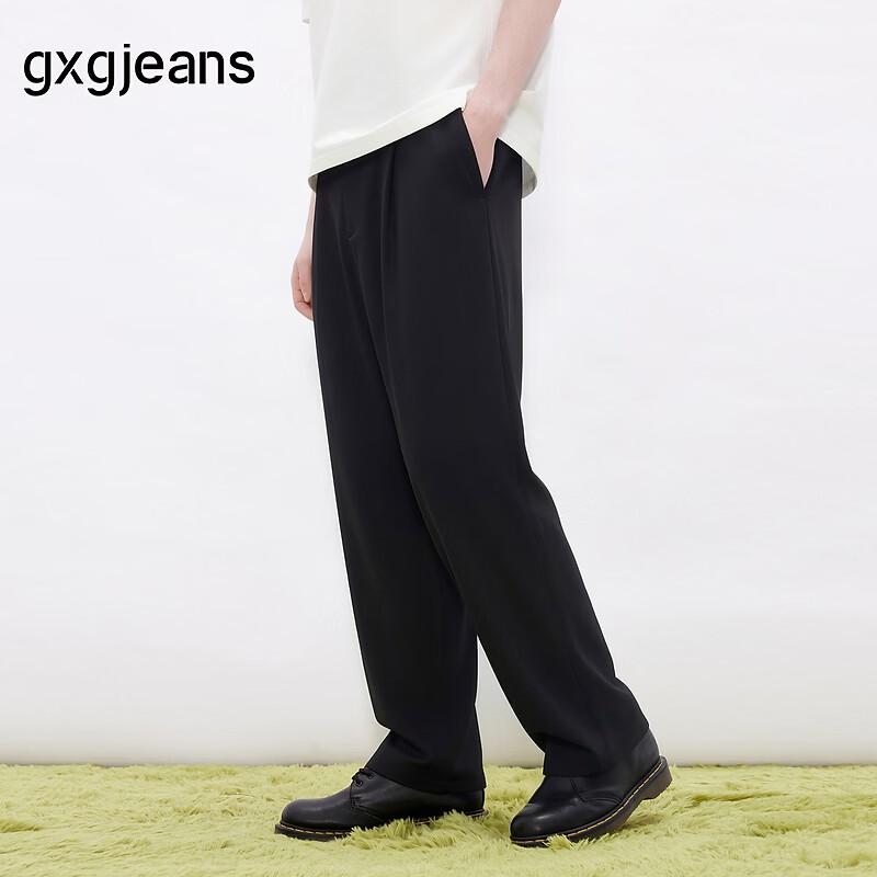GXGJeans Men s Straight Fit Casual Trousers 175/L чёрный