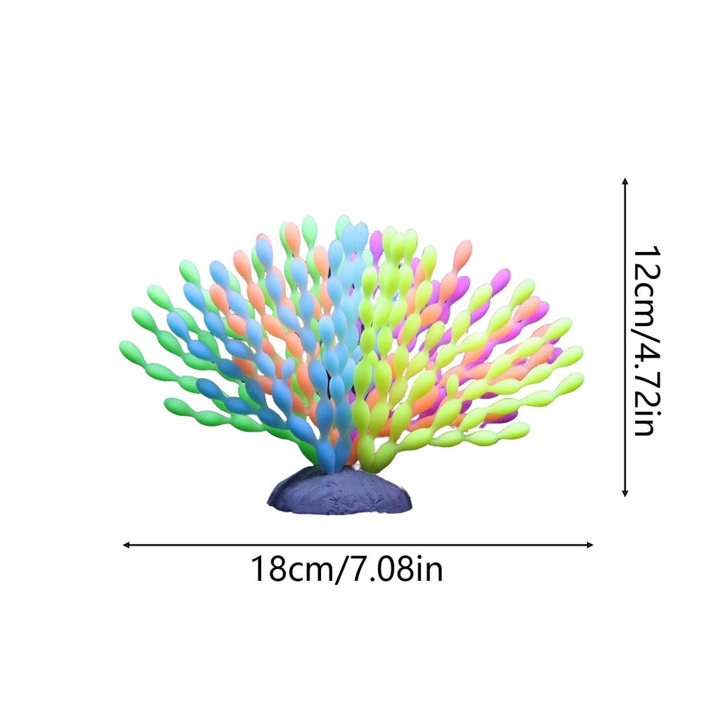 Aquarium Coral Decoration Luminous Silicone Gradient Color Artificial Simulated Soft Coral Statue Realistic Coral Aquarium Decor