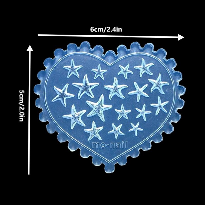 3D Silicone Nail Mold Ocean Series Sea Starfish Nail Art Decor DIY Design Manicure Template