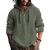 Herren Leinen Baumwolle Kapuzenpullover Langarm Lässig Pullover