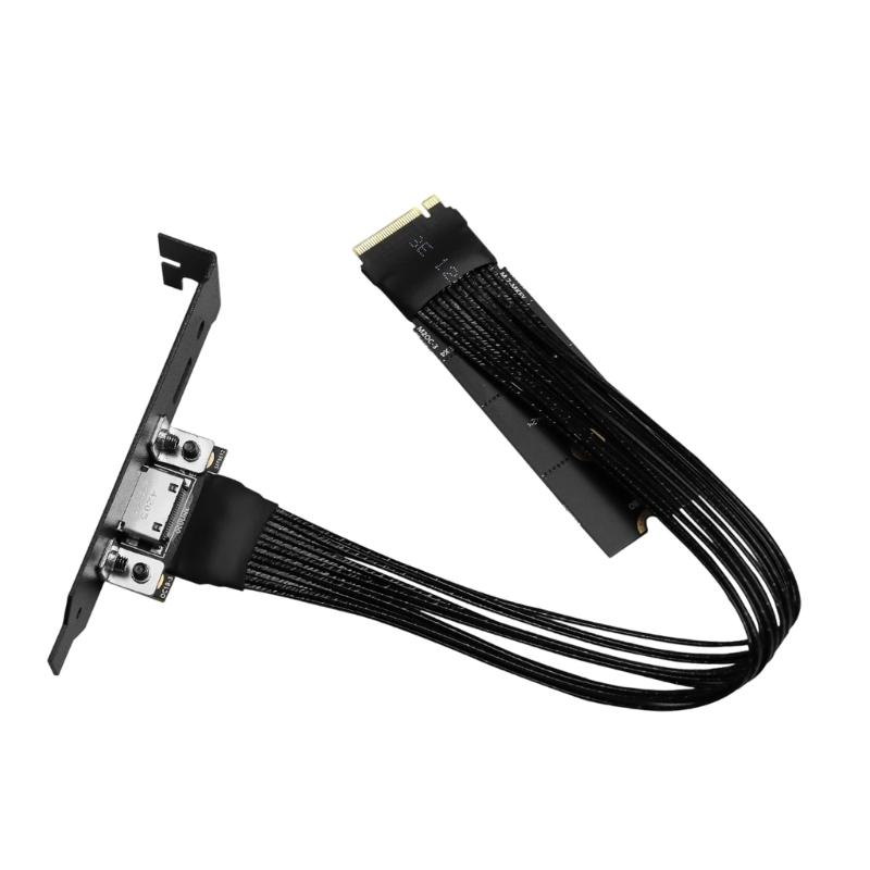 64Gbps M.2 To Oculink 4i Extension Cable PCIe4.0 Gen4 Silver Plated Cable for M.2 To SFF8611 Adapter Cable