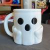 Creative Birthday Surprise Gift Halloween Ghost Ice Cream Pint Holder, Dual Spoon Slot And Theme Drinkware Handle Design Durable PLA Leak-Proof