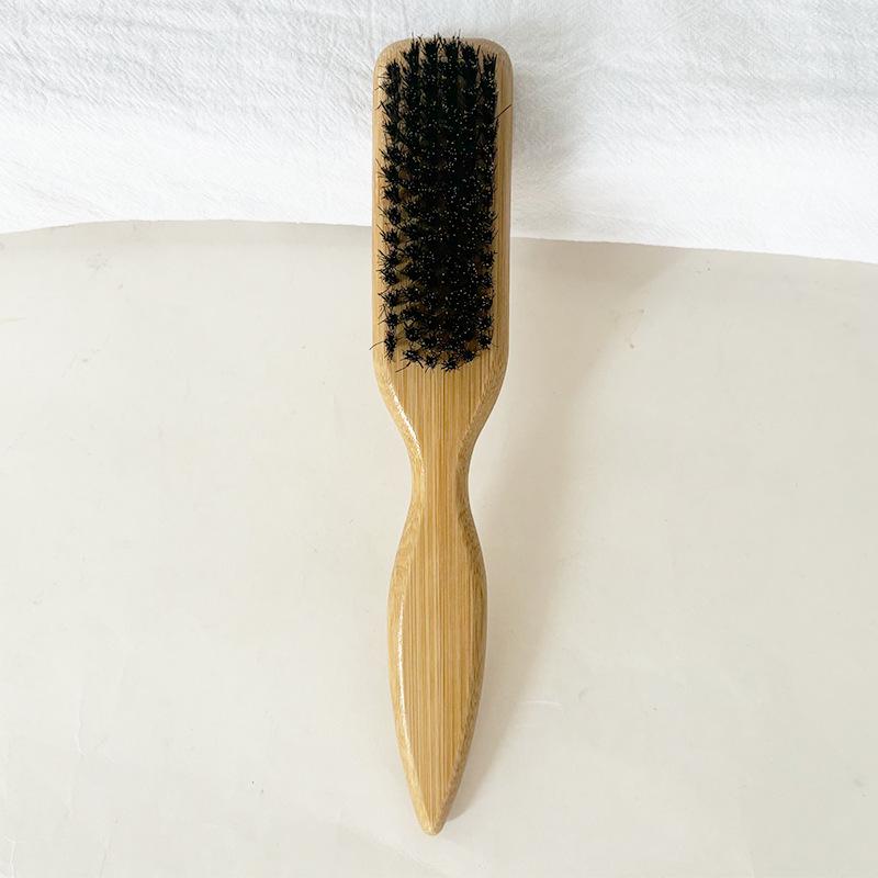 Men's Beard & Hair Styling Brush – Solid Wood Boar Bristle Comb with Beech Wood Handle for Smoothing & Massage