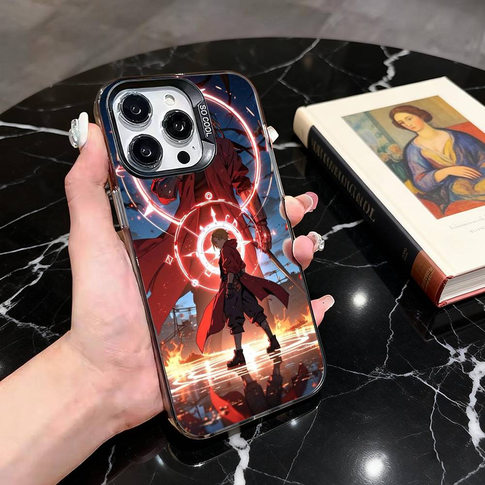 

A-Alchemist F-Fullmetal E-Edward E-Elric-EE Phone Case For iPhone 17,16,15,14,13,12,11 Plus,Pro Max,Colorful Silver Black Cover iPhone16pro