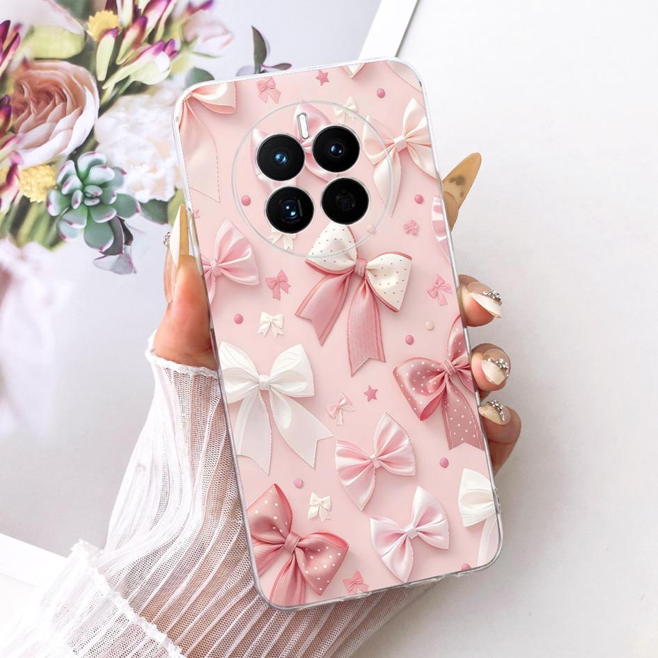 For Huawei Mate 50 Case Mate 50 Pro Cover Popular Butterfly Flower Soft Clear Silicone Phone Covers For Huawei Mate50 50E Fundas