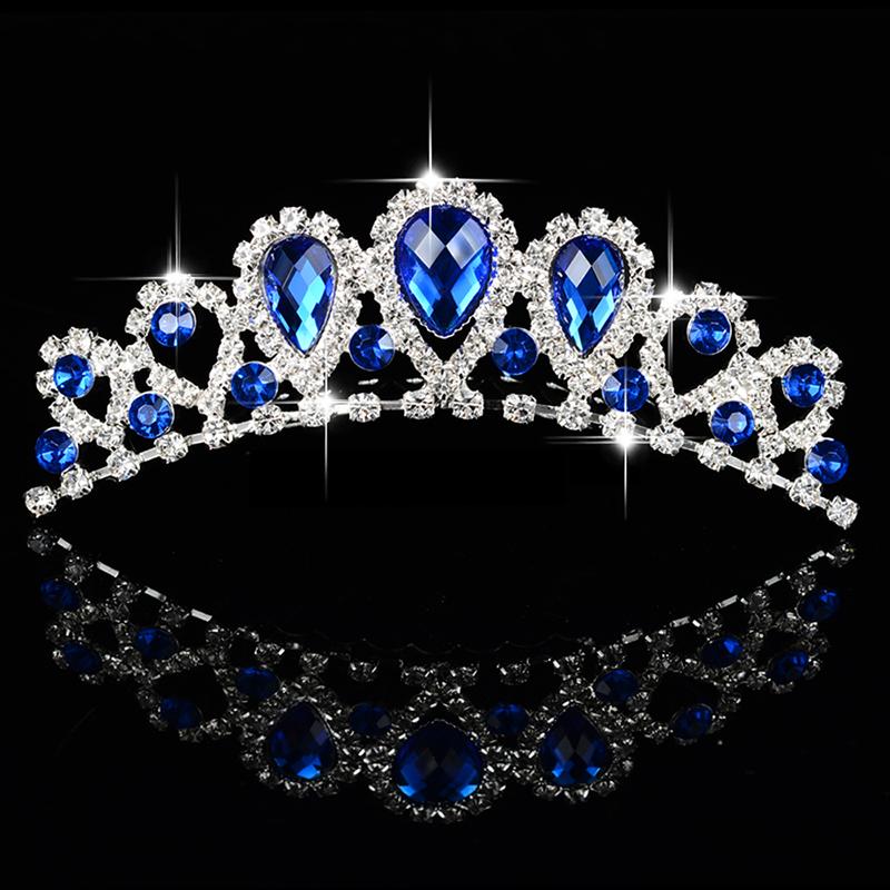 Kids Show Purple Tiaras And Crowns With Comb Diadem Women Queen Party Prom Bridal Wedding Hair Accessories Head Crown Jewelry