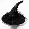 Elegant Curved Brimmed Witch Hat With 3D Butterfly Decoration Halloween Cosplay Accessory Multiple Colors