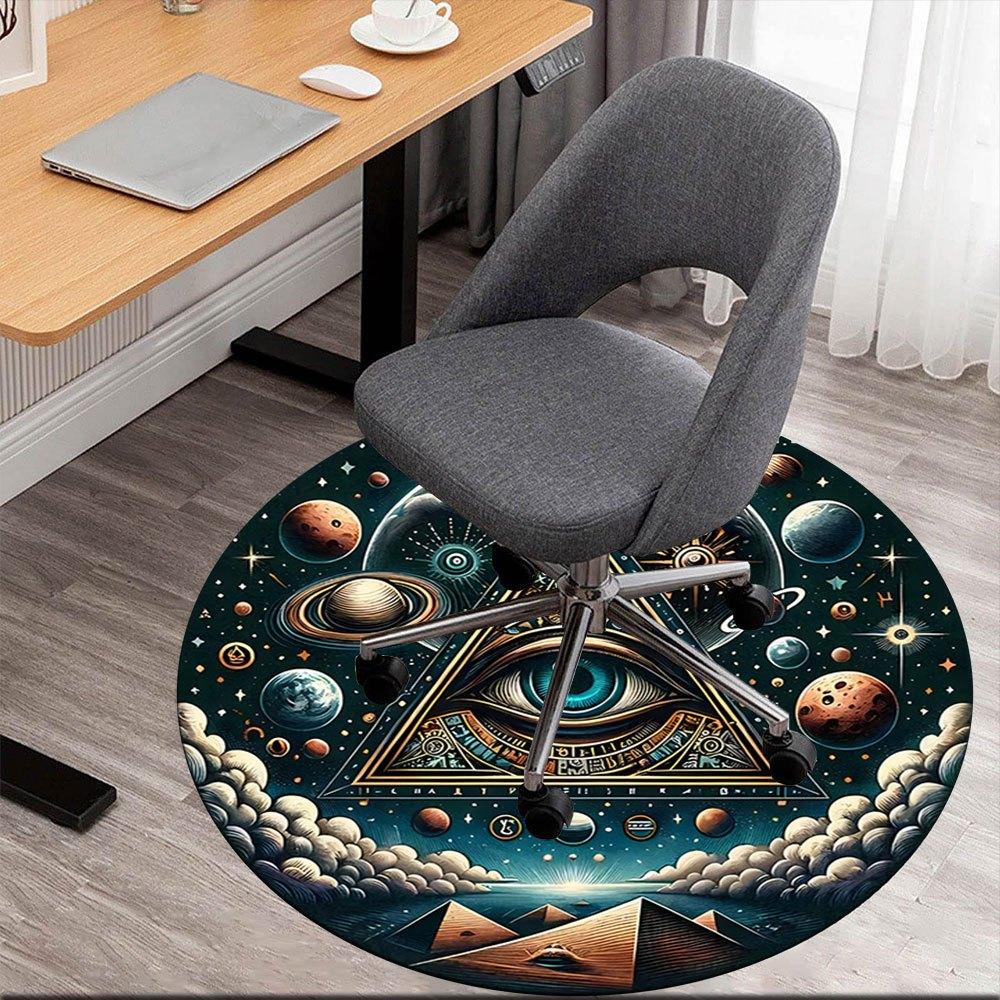 

Universal Harmony: Cosmic Eye Pyramid Art PrintRound Non-Slip chair mat chair carpet for office Rugs for Office Decor Gift For Valentine s Day Mother 80cm by 80cm