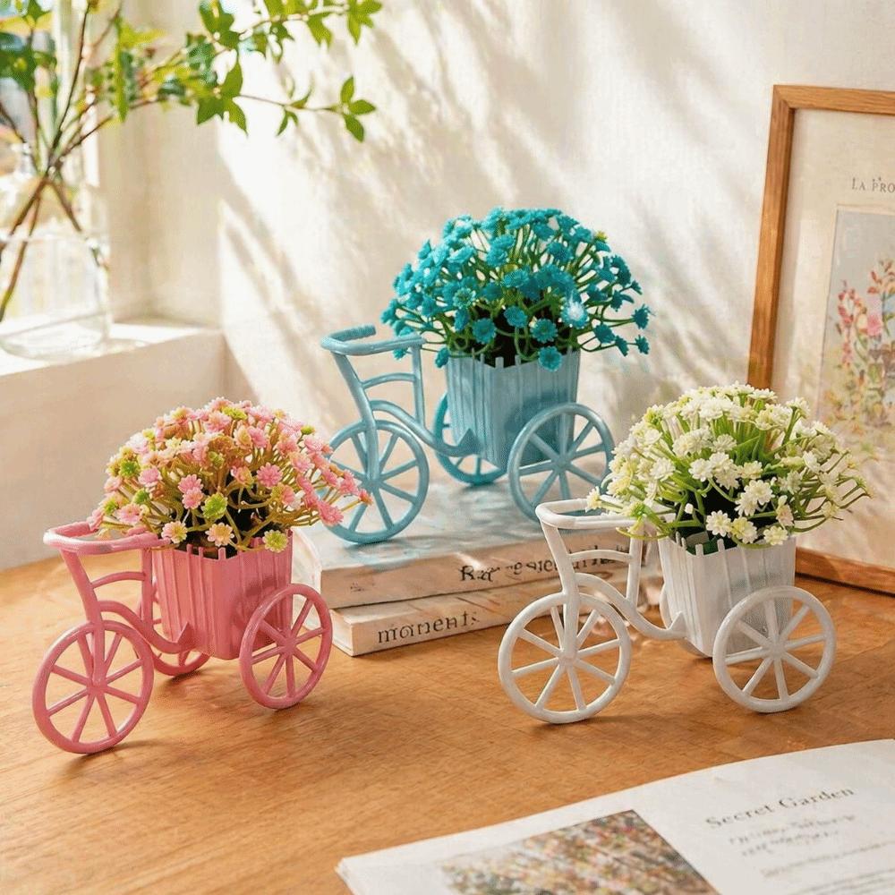 Decoration Mini Bicycle Ornaments Miniature Garden Artificial Flowers Ornaments Wedding Decor