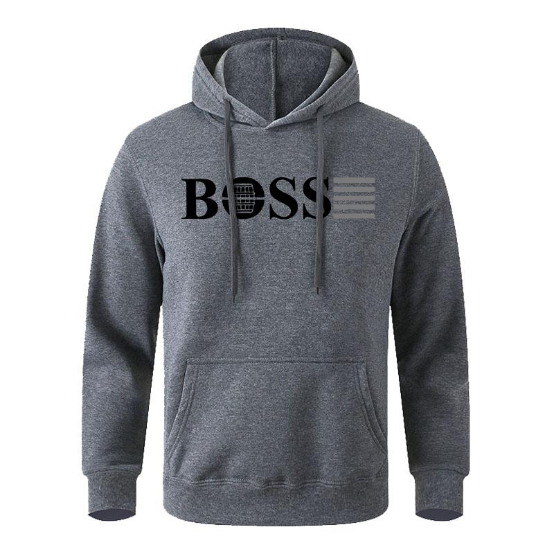 Fashionable Men's Hoodie with Street Casual Sports Style Long Sleeve and Kangaroo Pocket Fleece Sweatshirt for Autumn and Winter