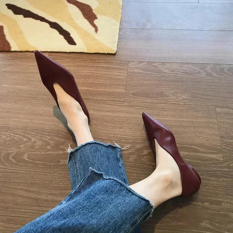 Trend Women Shoes Flats Sandals Summer New Pointed Toe Retro Oxford Shoes Mules Casual Ladies Shoes Walking