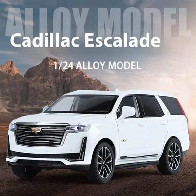 1:24 Cadillac Escalade SUV Auto in Lega Modello in Metallo pressofuso Auto Aziendale Suono e Luce Collezione da Tavolo Decorazione Regalo Ragazzo Ornamenti da Esposizione