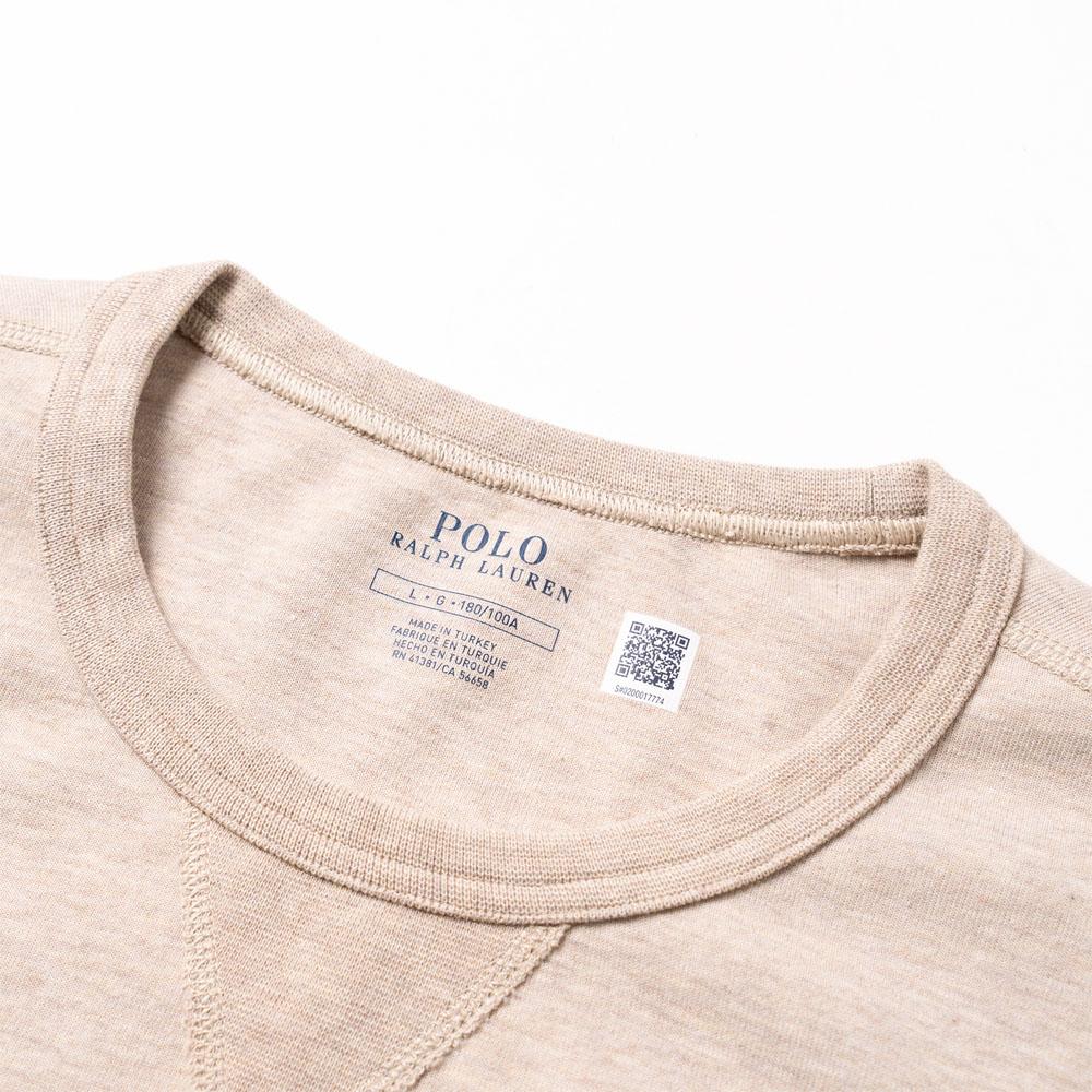 Polo Ralph Lauren Solid Color Logo Embroidered Crew Neck Pullover Long Sleeve Sweatshirt Men Sweatshirt Beige 710881519-010