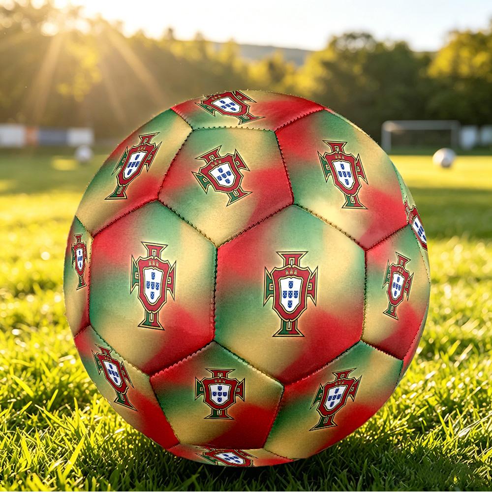 Portugal Football Printed Size 5 Soccer Ball Wear Resistant Standard Adult Training Football Fan Gift for Indoor Outdoor Match Sports