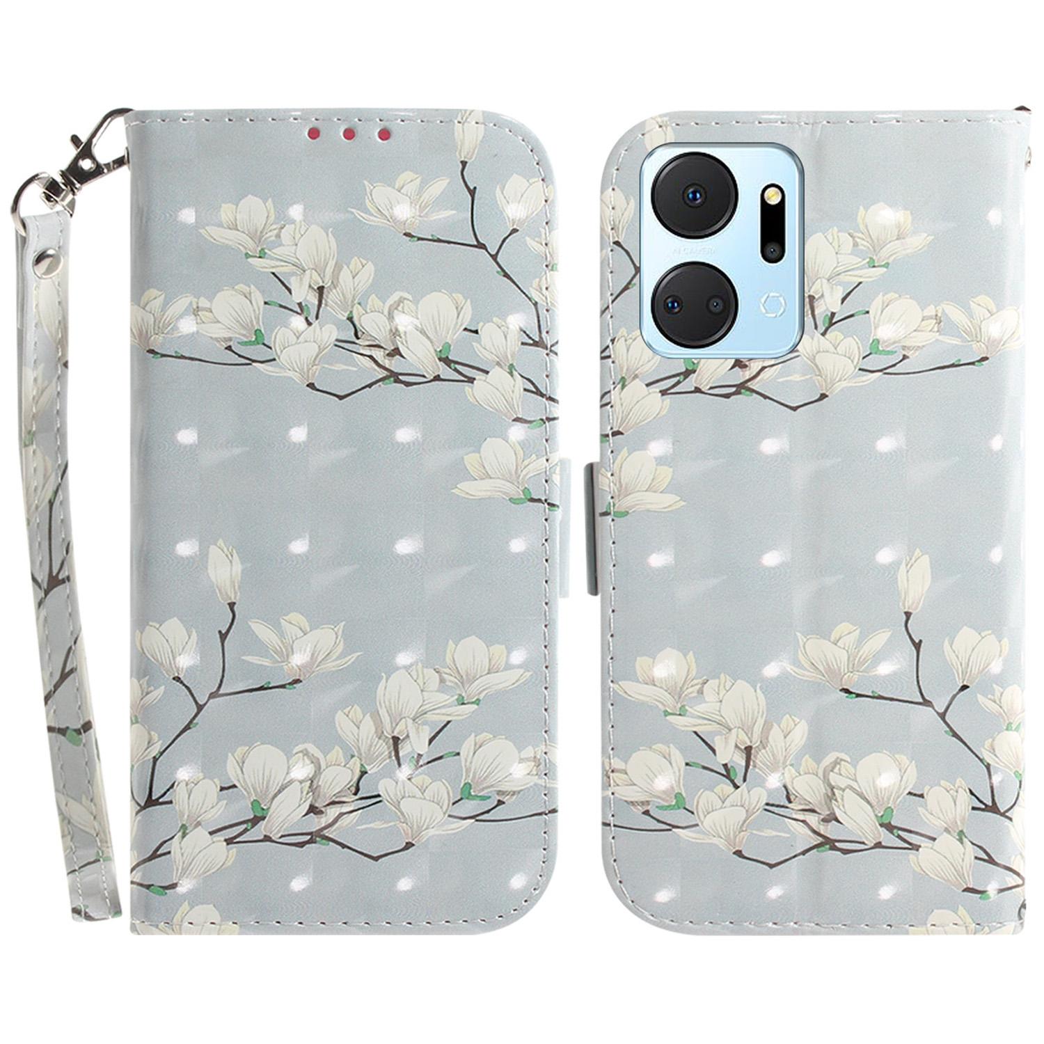 

Чехол из искусственной кожи для Honor X7a 5G Защитный чехол Чехол-кошелек для телефона с ремешком Magnolia