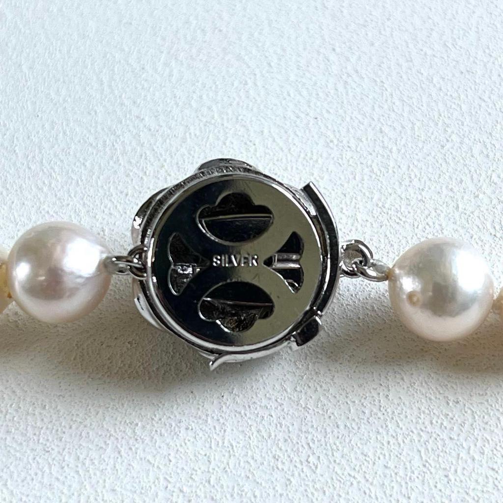 Used Strong Akoya Pearl 8.3-8.5mm Genuine Pearl Pearl Necklace 43cm Pearl Jewelry Certificate of Authenticity Included