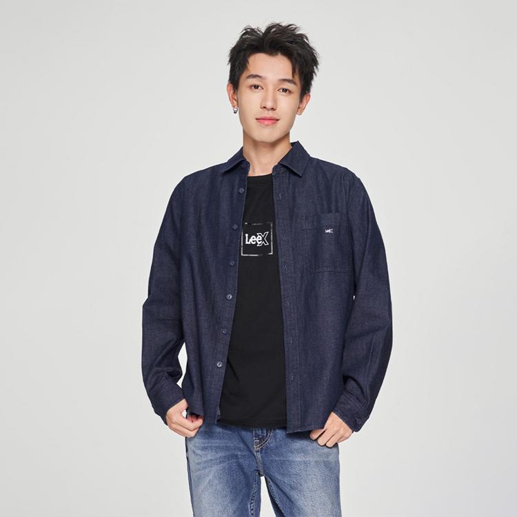 Lee Shirts Men's Lapel Moderate Denim LMT0097916DE00F898L00