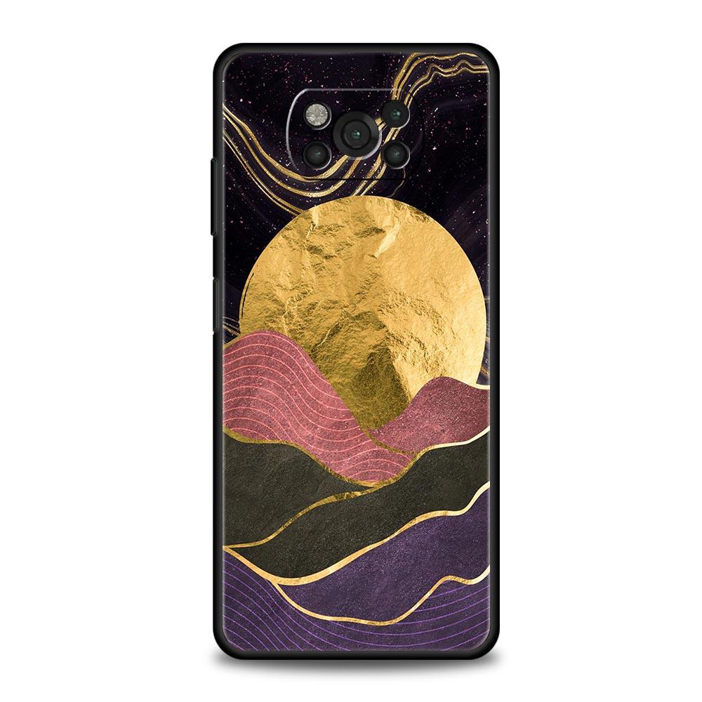 Black Gold marble tropic Phone Case For Xiaomi Poco X3 NFC M3 F3 F4 M4 X4 Mi Note 12T 12 Pro 10 11 Lite 10T 5G 11T 9T 11i Cover