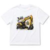 Summer Boys' Cartoon Excavator Cotton T-Shirt, Short Sleeve, Breathable Casual Layer