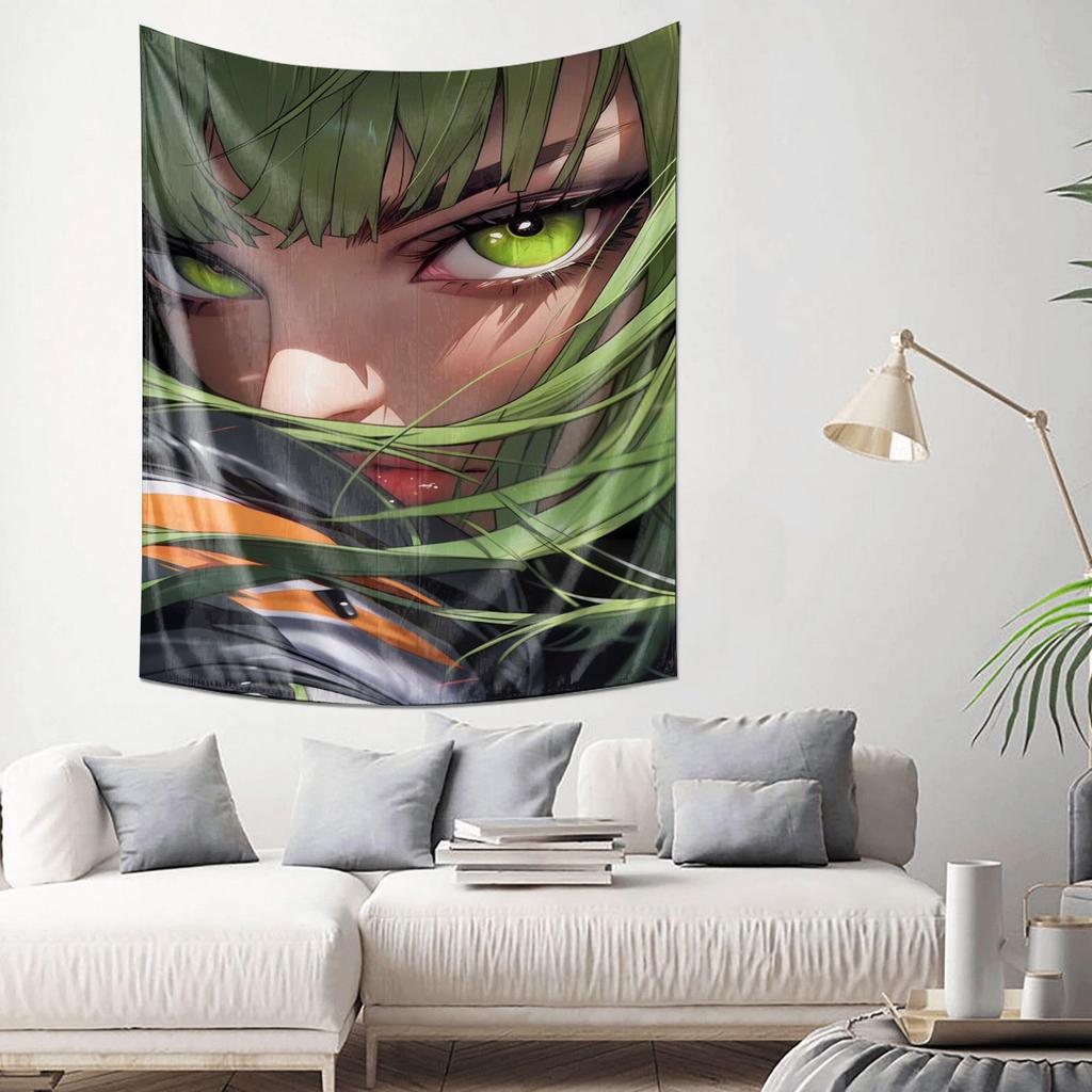 Anime Wall Hanging of a Girl with Green Hair  The Preferred Choice for Artistic Interior Decoration
