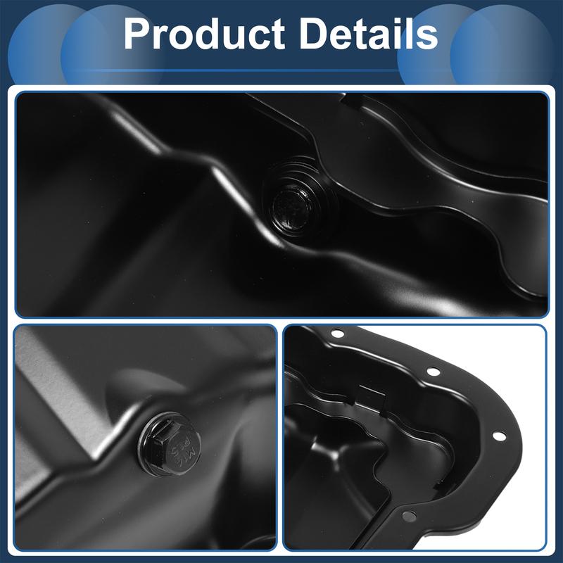 UXCELL 1 Pc No.2151025050 Engine Oil Pan for Hyundai Santa Fe 2019-2020 Iron Black