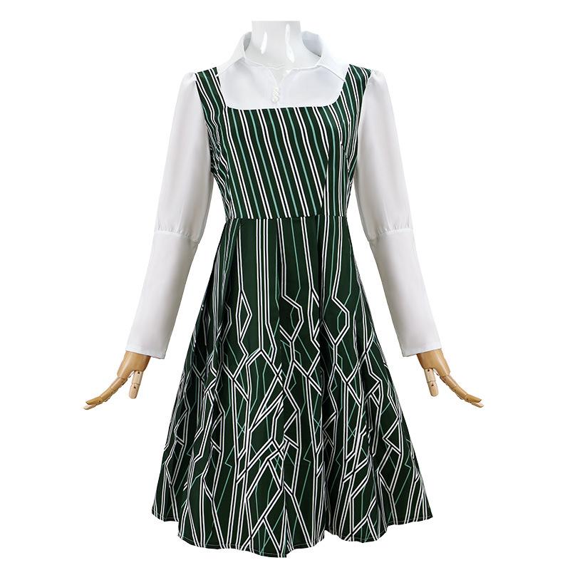 

Wicked Cosplay Movie Nessarose Costume White Shirt Green Dress Full Set Medieval Dresses For Women Girls Theme Party Holiday S 40-45kg бежевый