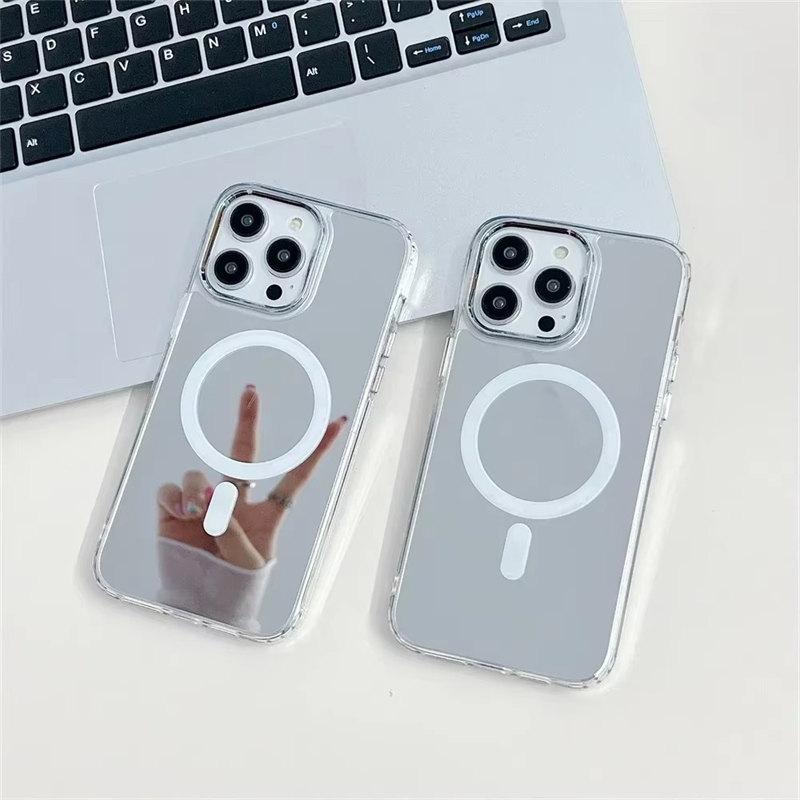 Make Up Mirror For Magnetic Magsafe Case For iPhone 13 14 16 Pro Max 12 Pro 11 15 Thin Wireless Charging Cover For iPhone 12 Pro